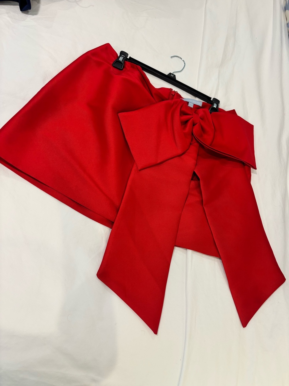 ANTONIO MELANI Red Mini Skirt with Oversized Bow